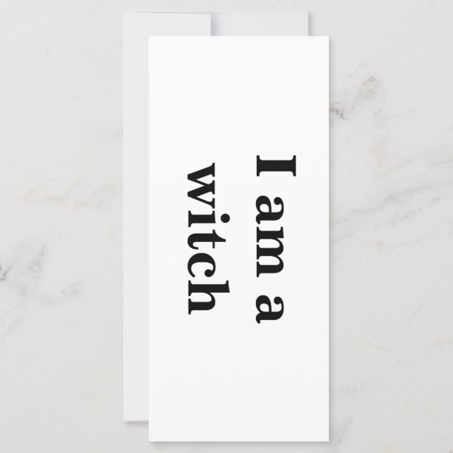 "Jag är en häxa"-avsiktskort (Framsida)