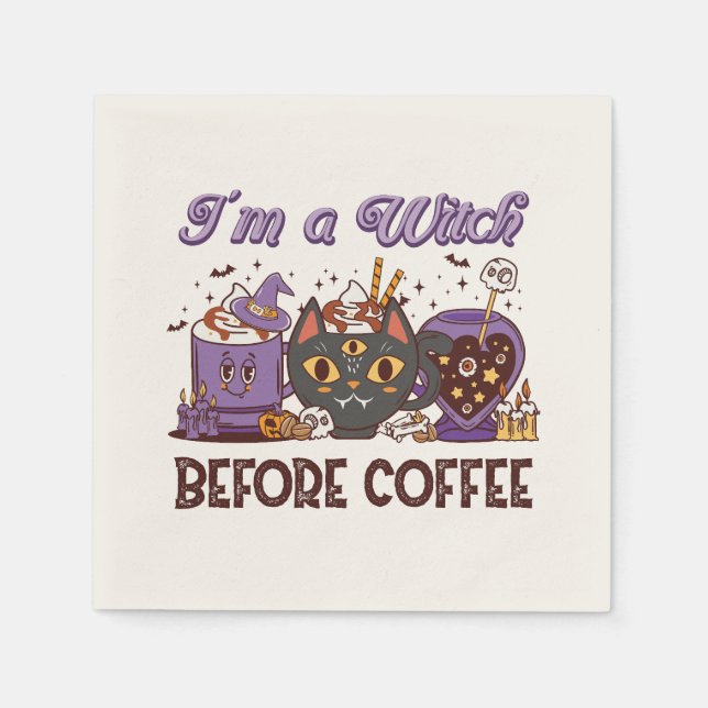 Jag är en häxa före kaffe - kaffe Älskare Pappersservett (Framsidan)