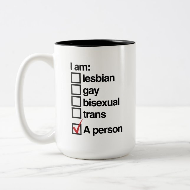 Jag är en HBT-person Två-Tonad Mugg (Vänster)