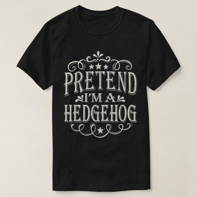 Jag är en Hedgehog Easy Lazy Halloween Costume T Shirt (Design framsida)