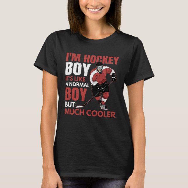 Jag är en Hockey Boy Ice Hockey Player Coach Graph T Shirt (Framsida)