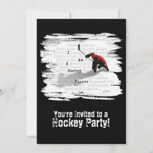 Jag är en Hockey Player-partiinbjudan Inbjudningar