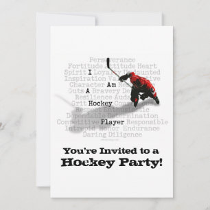 Jag är en Hockey Player-partiinbjudan Inbjudningar