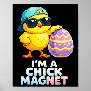 Jag är en höna magnet Rolig påsk kyckling skämt fö Poster