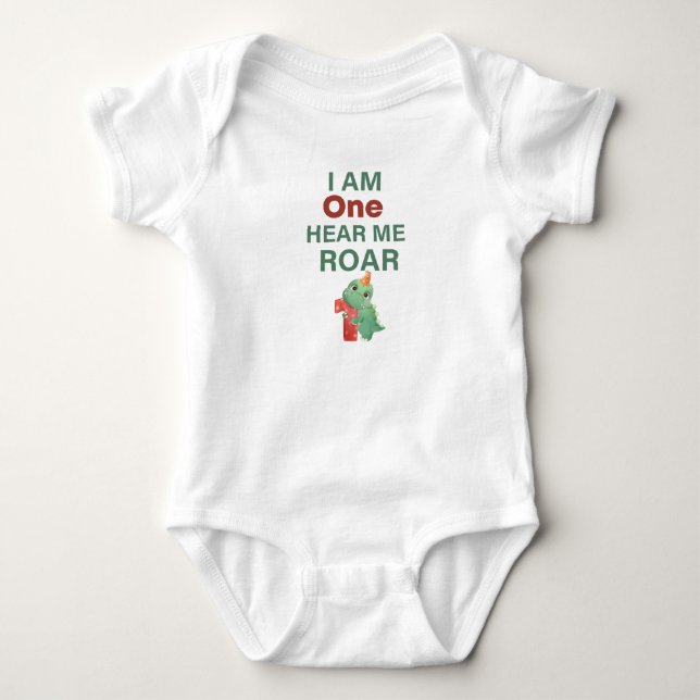 Jag är en Höra mig ryta Födelsedagsbaby T-Rex Föde T Shirt (Framsida)