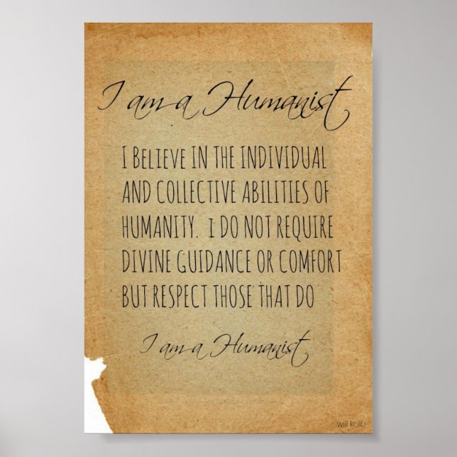JAG ÄR EN HUMANIST POSTER (Framsidan)