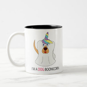 Jag är en Hund Boonicorn Cute Ghost Unicorn Två-Tonad Mugg