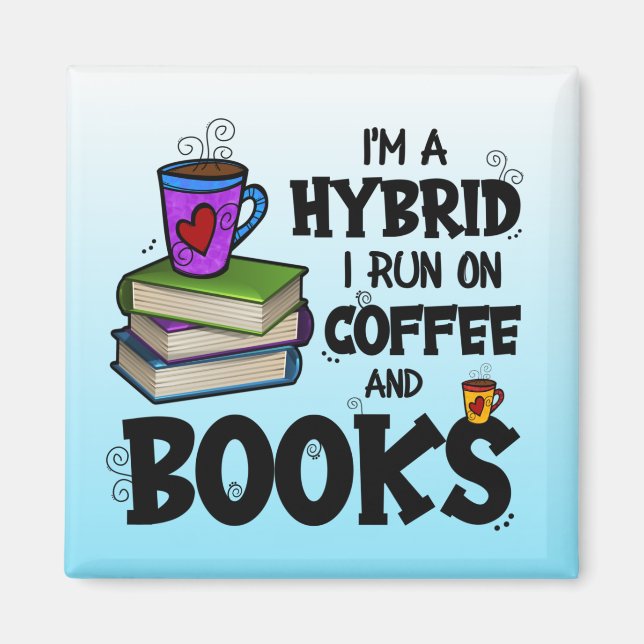 Jag är en Hybrid i Springa på kaffe och Bokar Magnet (Framsidan)