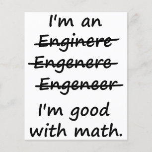 Jag är en Ingenjör jag är Bra på Math Flygblad