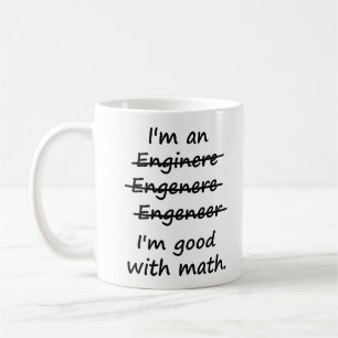 Jag är en Ingenjör jag är Bra på Math Kaffemugg