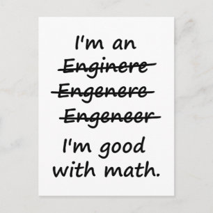 Jag är en Ingenjör jag är Bra på Math Vykort