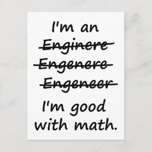 Jag är en Ingenjör jag är Bra på Math Vykort