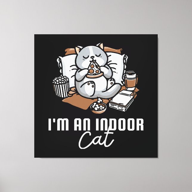 Jag är en inomhuskat - Introvert kat Canvastryck (Framsida)