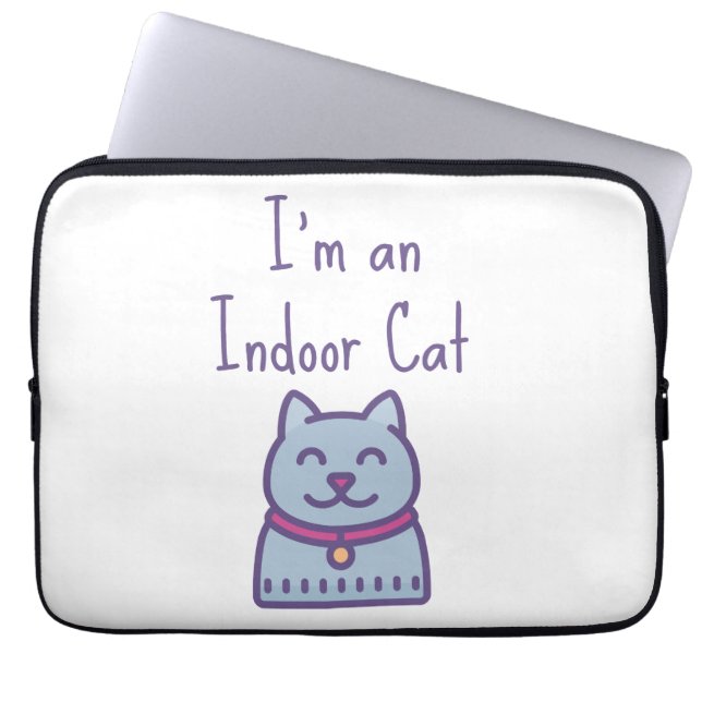 Jag är en inomhuskatt från Humor Laptop Fodral (Framsidan)
