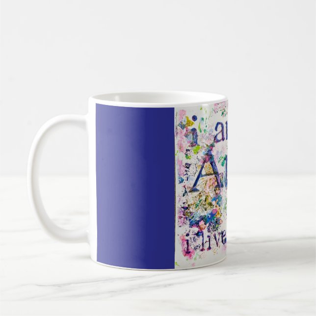 Jag är en inspirerad artist, artsy kaffemugg (Vänster)