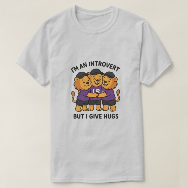 Jag är en introduvert, men jag Ge Hugs T Shirt (Design framsida)
