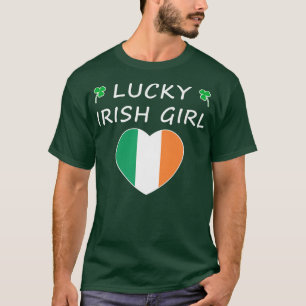 Jag är en irländsk flicka från lycklig, Helgdag T Shirt