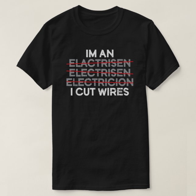 Jag är en jag skär elproducent t shirt (Design framsida)