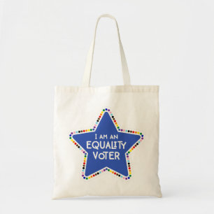 Jag är en jämlikhetsväljare! LGBTQ+ Regnbågsstjärn Tygkasse