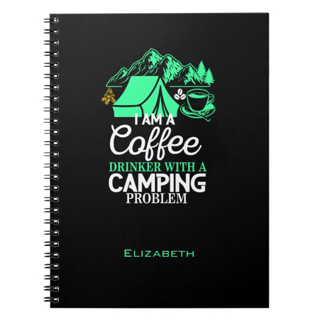 Jag är en kaffedrinker med kampanjproblemdesign anteckningsbok (Framsidan)