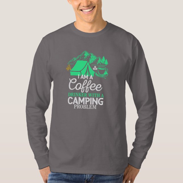 Jag är en kaffedrinker med kampanjproblemdesign t shirt (Framsida)