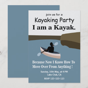 Jag är en kajak kajakpaddling fest inbjudningar
