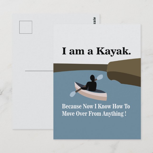 Jag är en kajak kajakpaddling vykort (Fram/baksida)