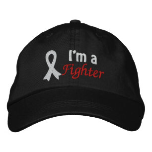 Jag är en kämpe - Lung Cancer Broderad Keps