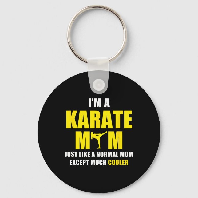 Jag är en Karate Mamma T Shirt Nyckelring (Framsida)