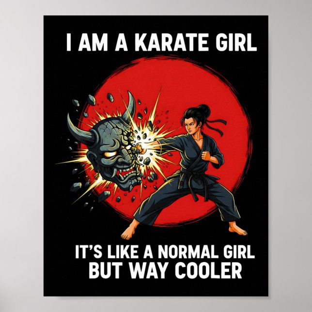 Jag Är En Karateflicka Citat För Flickor 1  Poster (Framsidan)
