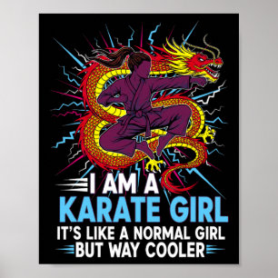 Jag är en karateflicka Citat för tjejer 3 Poster