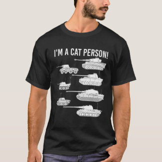 Jag är en kattperson tyska katter stridsvagnar sli t shirt