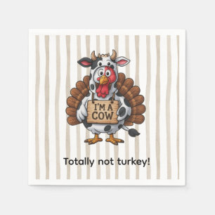 Jag är en ko-kalkon Rolig Thanksgiving-dräkt Pappersservett