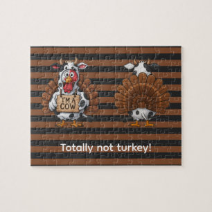 Jag är en ko-kalkon Rolig Thanksgiving-dräkt Pussel