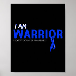Jag är en krigare Alopecia Areata Awareness Blue R Poster
