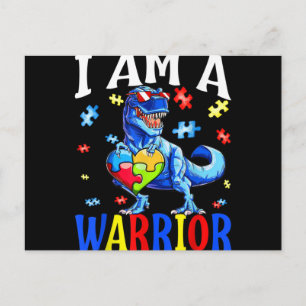 Jag Är En Krigare Autism Familj Dinosaurie Autism Helg Vykort