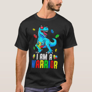 Jag Är En Krigare Autism Familj Trex Dinosaurie Au T Shirt