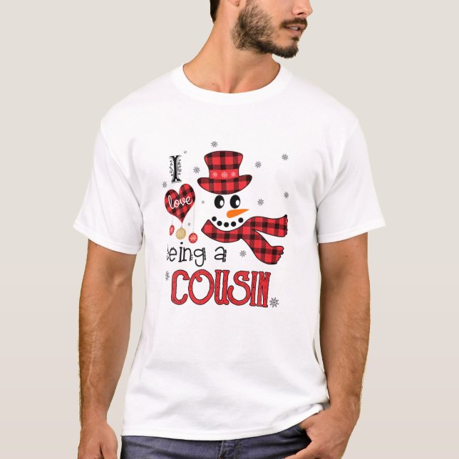 Jag är en kussin-familjetjum för Snögubbe-funny i  T Shirt (Framsida)