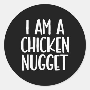 Jag Är En Kycklingnugget Rolig Casual Mat Humor Runt Klistermärke