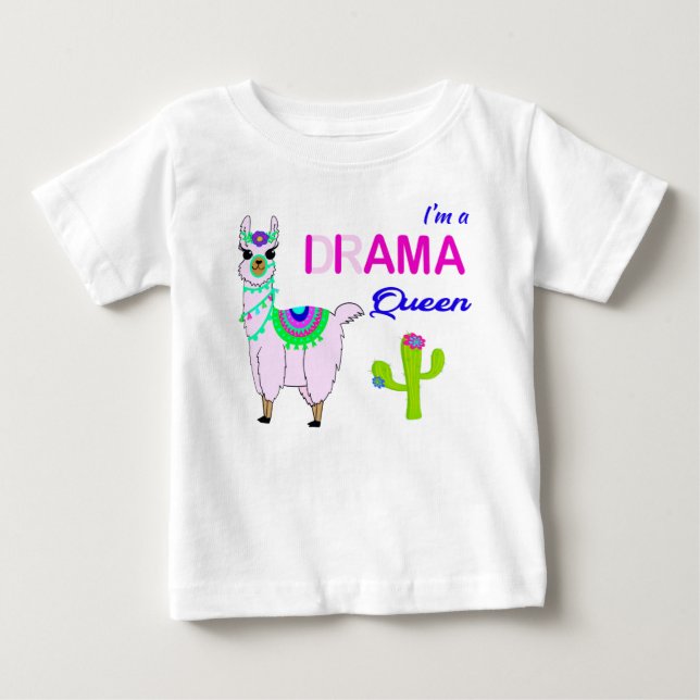 Jag är en lama/drama-drottning t shirt (Framsida)