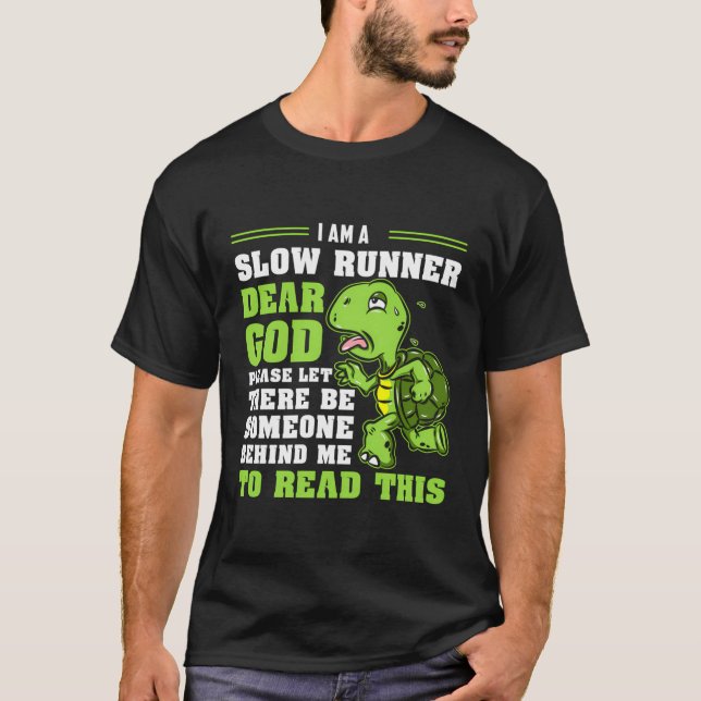 Jag är en långsam Springer Turtle Funny Marathon R T Shirt (Framsida)