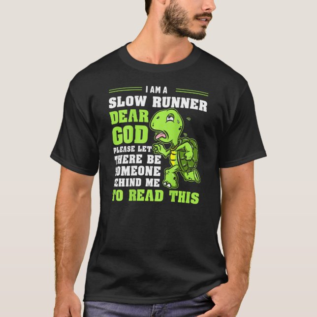Jag är en långsam Springer Turtle Funny Marathon R T Shirt (Framsida)