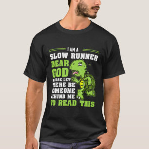Jag är en långsam Springer Turtle Marathon som kör T Shirt