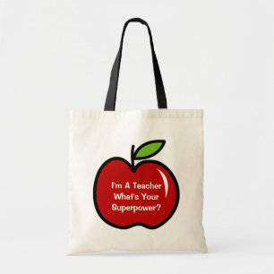 Jag är en lärare vad är din superkraft tote-bag tygkasse