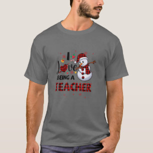 Jag är en lärare vid Snögubbe Dab jul Red P T Shirt