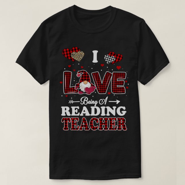 Jag är en läslärare vid Valentines day Gnom i Kärl T Shirt (Design framsida)