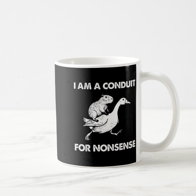 Jag Är En Ledare För Meningslös Capybara Gås Meme  Kaffemugg (Höger)