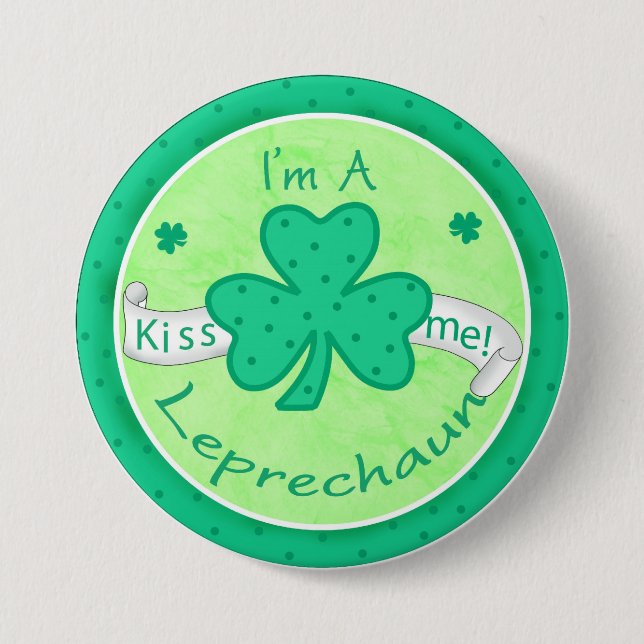 Jag är en Leprechaun Button Badge Knapp (Framsida)