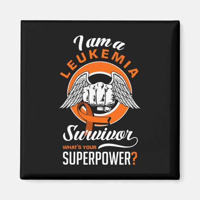 Jag är en Leukemi Suvivor Leukemia Awareness Leuke Magnet (Framsidan)