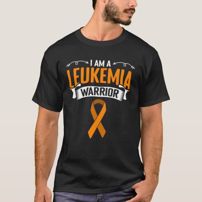 Jag är en Leukemia Warrior Orange Ribbon Awareness T Shirt (Framsida)
